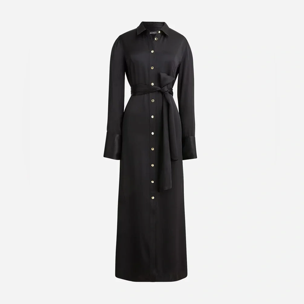J.Crew Drapey shirtdress in luster crepe BU107